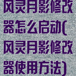 风灵月影修改器怎么启动(风灵月影修改器使用方法)
