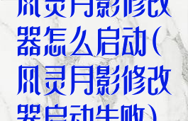 风灵月影修改器怎么启动(风灵月影修改器启动失败)