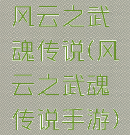 风云之武魂传说(风云之武魂传说手游)