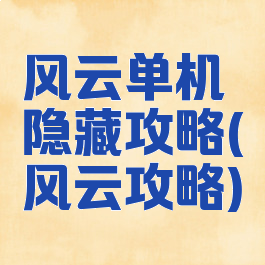 风云单机隐藏攻略(风云攻略)