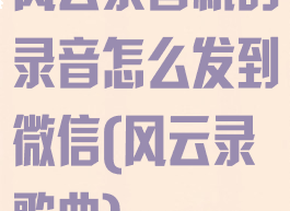 风云录音机的录音怎么发到微信(风云录歌曲)