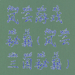 风云游戏秘籍(风云三国秘籍)