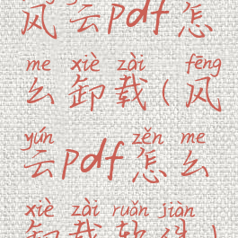 风云pdf怎么卸载(风云pdf怎么卸载软件)