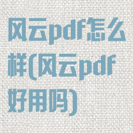 风云pdf怎么样(风云pdf好用吗)