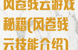 风卷残云游戏秘籍(风卷残云技能介绍)