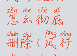 风行视频怎么彻底删除(风行视频怎样)