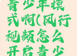 风行视频怎么开启青少年模式啊(风行视频怎么开启青少年模式啊手机)
