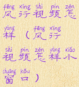 风行视频怎样(风行视频怎样小窗口)