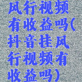 风行视频有收益吗(抖音挂风行视频有收益吗)