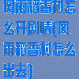 风雨稻香村怎么开剧情(风雨稻香村怎么出去)