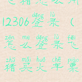 飞猪怎么用12306登录(怎么登录飞猪买火车票)