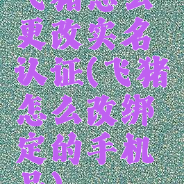 飞猪怎么更改实名认证(飞猪怎么改绑定的手机号)