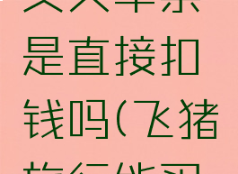 飞猪旅行买火车票是直接扣钱吗(飞猪旅行能买火车票吗)