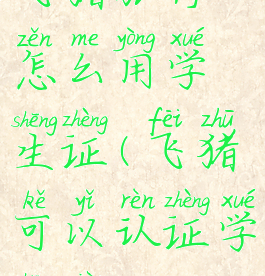 飞猪旅行怎么用学生证(飞猪可以认证学生票吗)