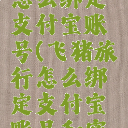 飞猪旅行怎么绑定支付宝账号(飞猪旅行怎么绑定支付宝账号和密码)