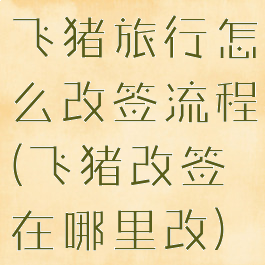 飞猪旅行怎么改签流程(飞猪改签在哪里改)