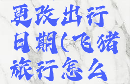 飞猪旅行更改出行日期(飞猪旅行怎么改签)