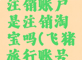 飞猪旅行注销账户是注销淘宝吗(飞猪旅行账号怎么注销)