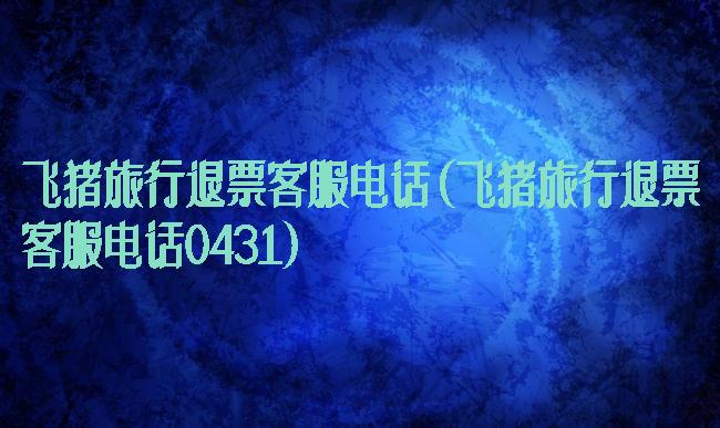 飞猪旅行退票客服电话(飞猪旅行退票客服电话0431)