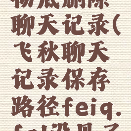 飞秋怎么彻底删除聊天记录(飞秋聊天记录保存路径feiq.fql没见了怎么恢复)