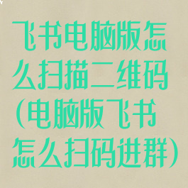 飞书电脑版怎么扫描二维码(电脑版飞书怎么扫码进群)