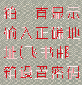 飞书绑定邮箱一直显示输入正确地址(飞书邮箱设置密码)