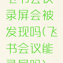 飞书会议录屏会被发现吗(飞书会议能录屏吗)