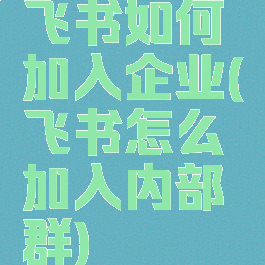 飞书如何加入企业(飞书怎么加入内部群)