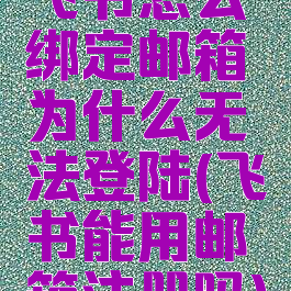 飞书怎么绑定邮箱为什么无法登陆(飞书能用邮箱注册吗)