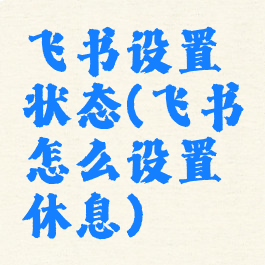 飞书设置状态(飞书怎么设置休息)