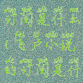 飞卢小说的订阅是什么(飞卢小说的订阅是什么软件)