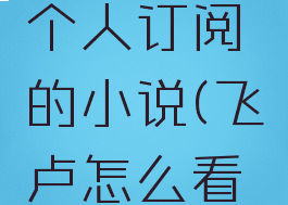 飞卢小说怎么查看个人订阅的小说(飞卢怎么看详细的订阅)
