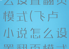飞卢小说怎么设置翻页模式(飞卢小说怎么设置翻页模式手机)