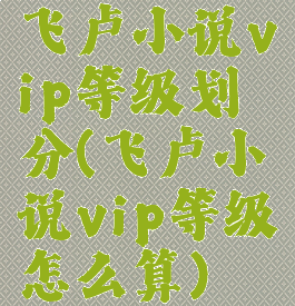 飞卢小说vip等级划分(飞卢小说vip等级怎么算)