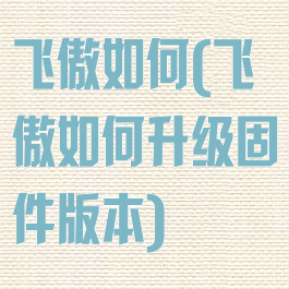 飞傲如何(飞傲如何升级固件版本)