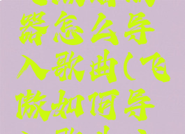 飞傲播放器怎么导入歌曲(飞傲如何导入歌曲?)