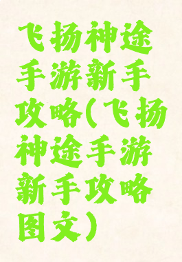 飞扬神途手游新手攻略(飞扬神途手游新手攻略图文)
