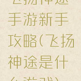 飞扬神途手游新手攻略(飞扬神途是什么游戏)