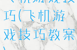 飞机游戏技巧(飞机游戏技巧教案)