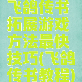 飞鸽传书拓展游戏方法最快技巧(飞鸽传书教程)