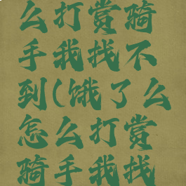 饿了么怎么打赏骑手我找不到(饿了么怎么打赏骑手我找不到了呢)