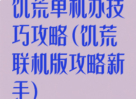 饥荒单机办技巧攻略(饥荒联机版攻略新手)