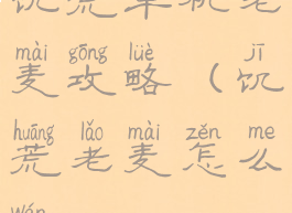 饥荒单机老麦攻略(饥荒老麦怎么玩)