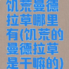 饥荒曼德拉草哪里有(饥荒的曼德拉草是干嘛的)