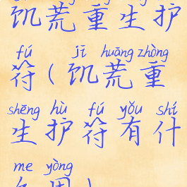 饥荒重生护符(饥荒重生护符有什么用)