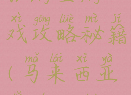 马来西亚旅游全游戏攻略秘籍(马来西亚旅游攻略ppt)