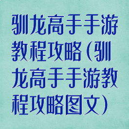 驯龙高手手游教程攻略(驯龙高手手游教程攻略图文)