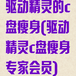 驱动精灵的c盘瘦身(驱动精灵c盘瘦身专家会员)