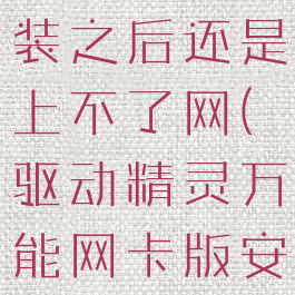 驱动精灵万能网卡版安装之后还是上不了网(驱动精灵万能网卡版安装网卡驱动失败)