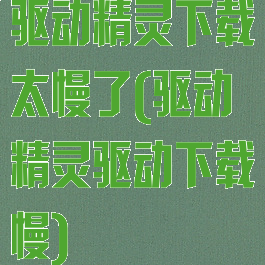 驱动精灵下载太慢了(驱动精灵驱动下载慢)